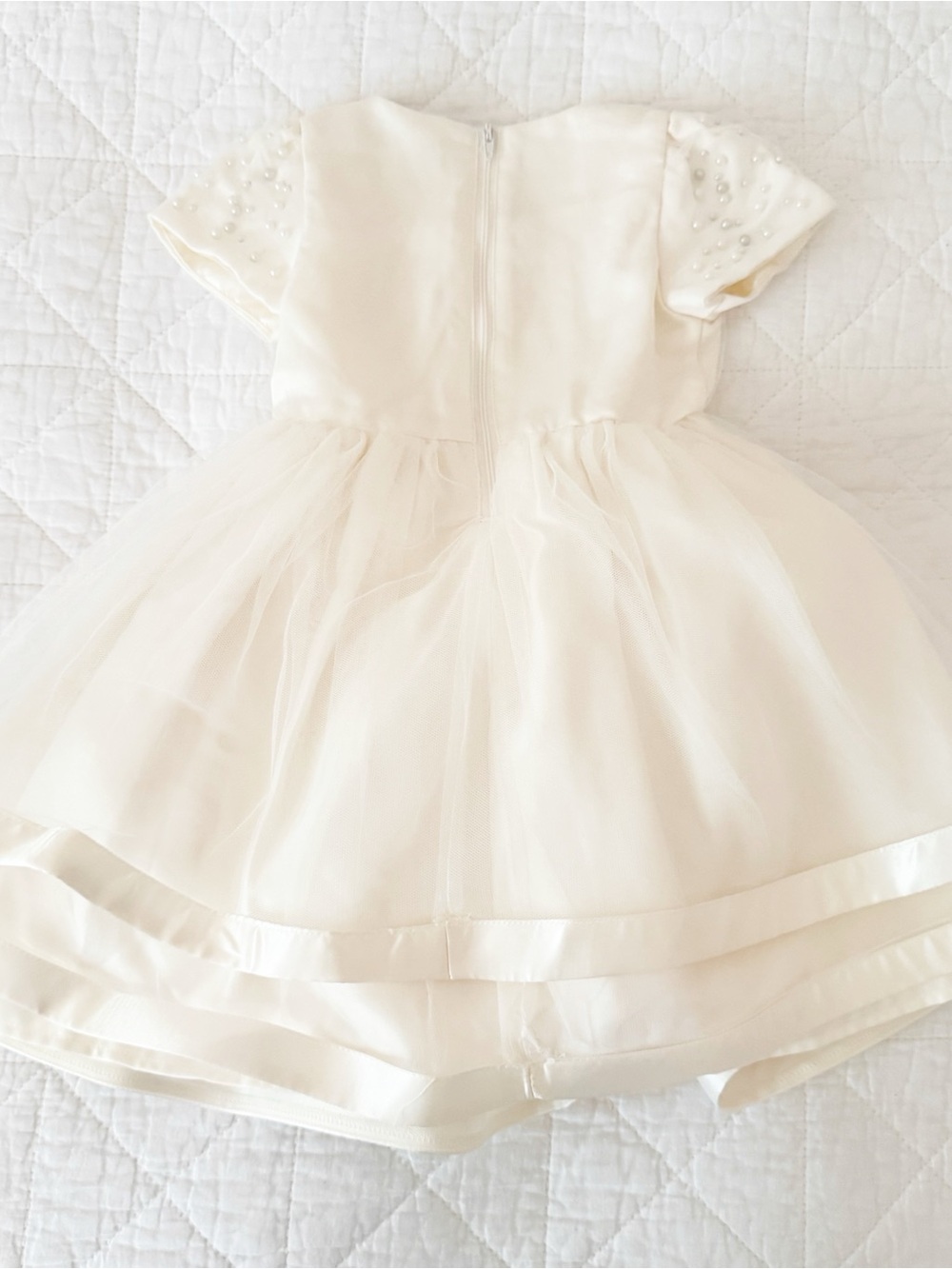 New Harlow & Rose Kids 2T Girls Pearl Embellished Cream Dress NWOT - Picture 4 of 4